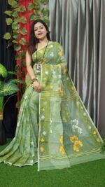 Soft Lota Cross Dhakai Jamdani Saree