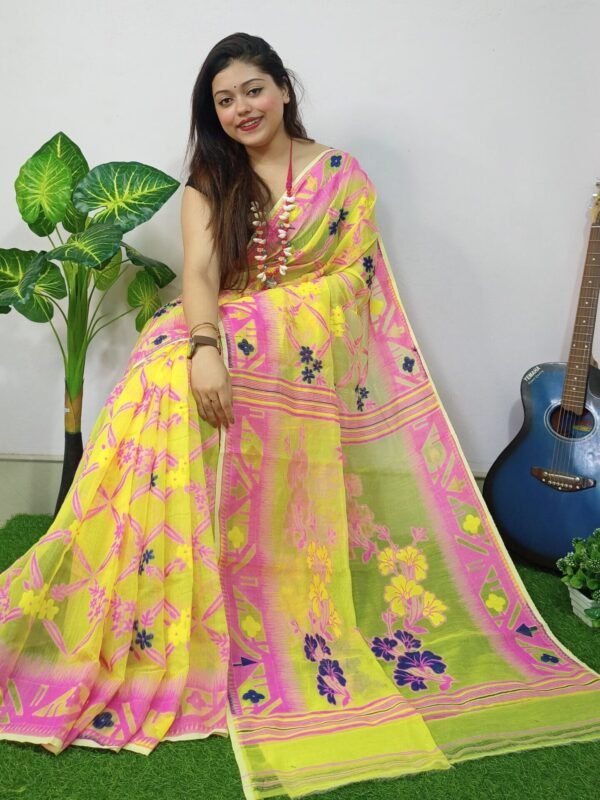 Wattle Lota Cross Jamdani Sari