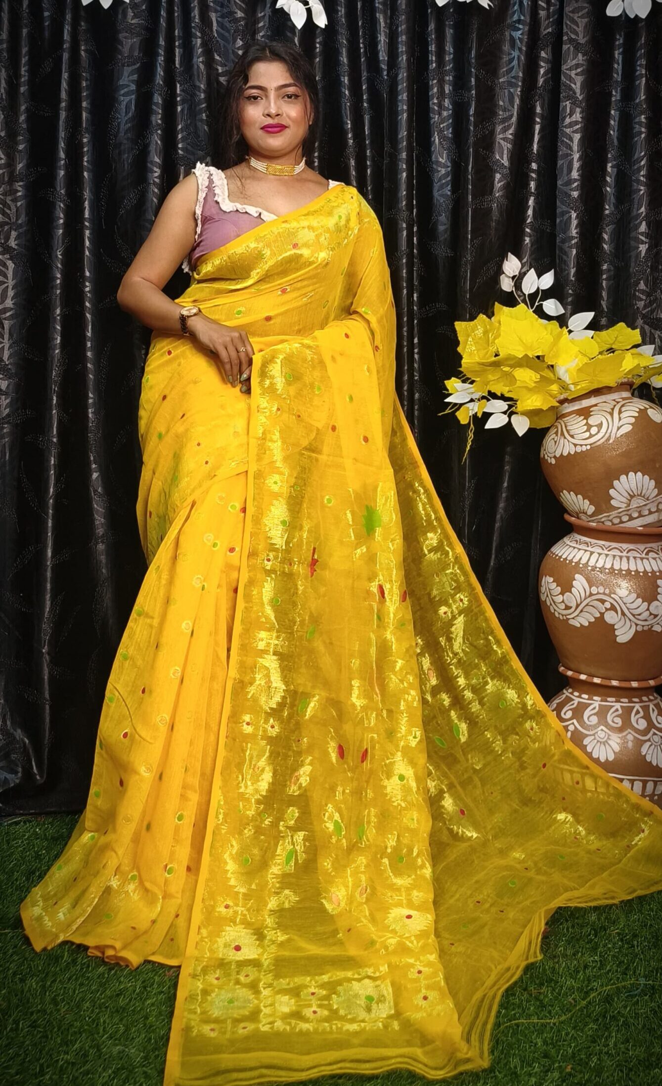 Korat dhakai jamdani store saree