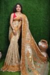 Light Taupe Soft Dhakai Jamdani Saree