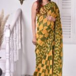 Muddy Green Soft Dhakai Jamdani Saree
