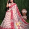 White Soft Dhakai Jamdani Saree
