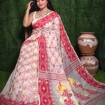 White Soft Dhakai Jamdani Saree 2 scaled e1722241977559