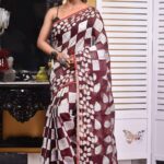 Wine Berry Soft Dhakai Jamdani Saree