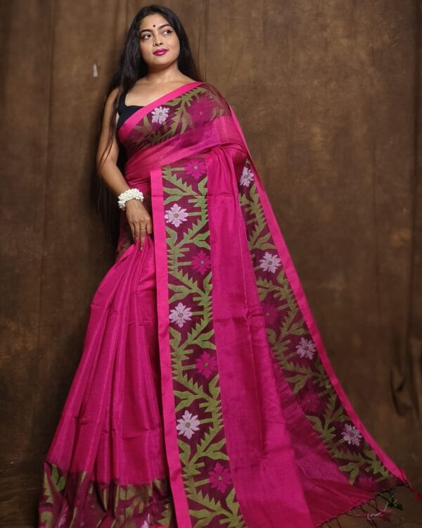 Soft Pink Tissue Khadi Saree 1 scaled e1725099226805