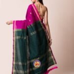 Red Violet and Gable Green Cotton Acrylic Saree