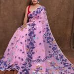 Light Orchid Soft Lota Jamdani Sari