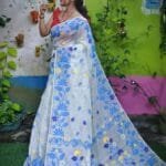 White Soft Lota Jamdani Sari