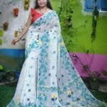 White Soft Lota Jamdani Sari