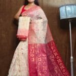 Almond Soft Copper Joriwork Dhakai Jamdani Saree