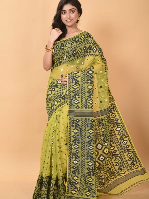 Brass Soft Dhakai Jamdani Saree