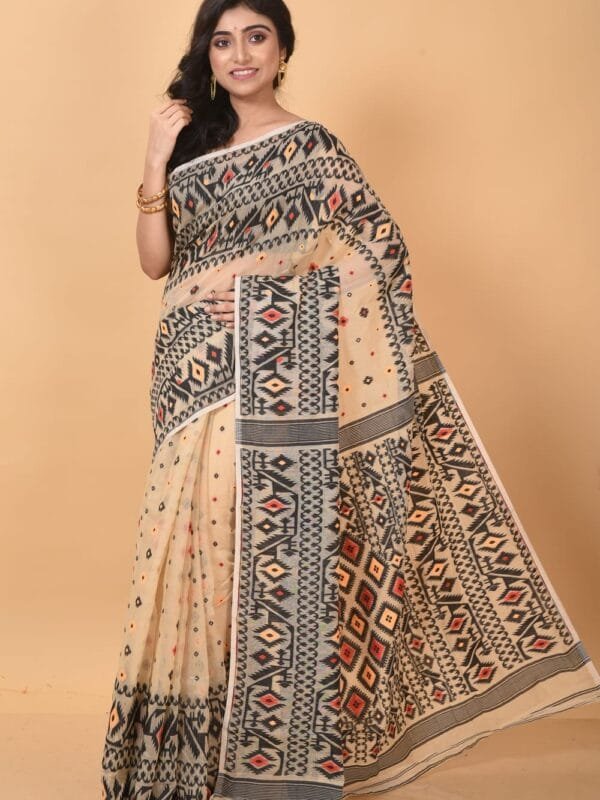 Cashmere Soft Dhakai Jamdani Saree