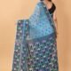 Denim Blue Soft Dhakai Jamdani Saree