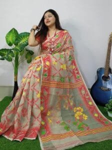 Eagle Lota Cross Jamdani Sari