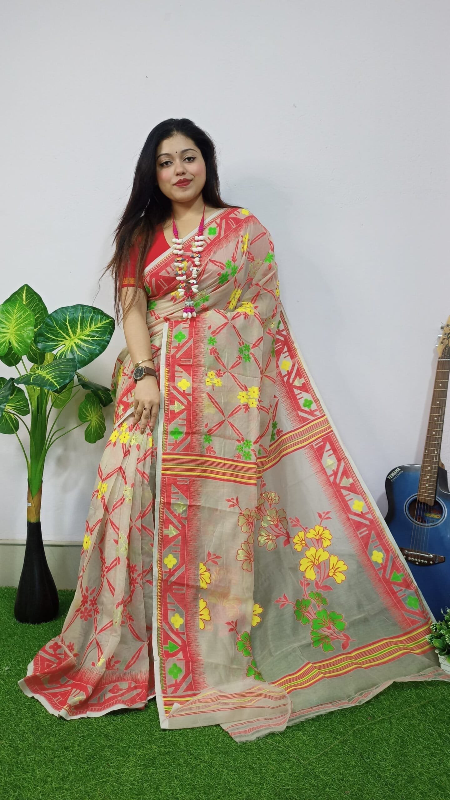 Eagle Lota Cross Jamdani Sari 2 Eagle Lota Cross Jamdani Sari - Image 2