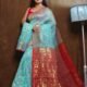 Fountain Blue Soft Copper Joriwork Dhakai Jamdani Saree