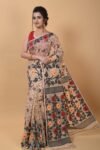 Exclusive Off White Flower Soft Jamdani Saree
