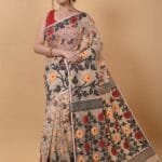 Exclusive Off White Flower Soft Jamdani Saree