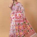 Exclusive White Flower Soft Jamdani Saree
