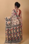 Exclusive Off White Flower Soft Jamdani Saree - Image 2