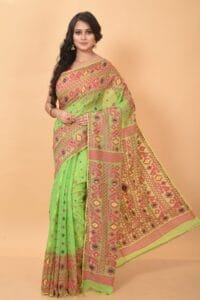Light Green Soft Dhakai Jamdani Saree