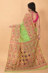 Light Green Soft Dhakai Jamdani Saree