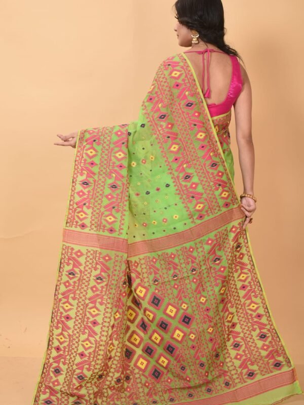 Light Green Soft Dhakai Jamdani Saree