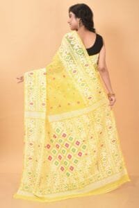 Light Yellow Soft Dhakai Jamdani Saree