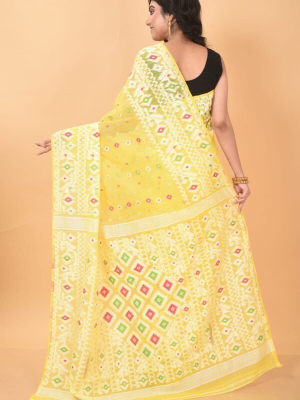 Light Yellow Soft Dhakai Jamdani Saree
