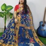 Nile Blue Lota Cross Jamdani Sari 1 scaled e1717522337821