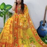 Old Gold Lota Cross Jamdani Sari 1 scaled e1717522338469