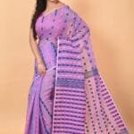 Pastel Violet Soft Dhakai Jamdani Sari