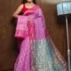 Purplish Pink Soft Copper Joriwork Dhakai Jamdani Saree