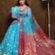 Sky Blue Soft Copper Joriwork Dhakai Jamdani Saree