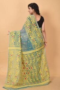 Smalt Blue Soft Dhakai Jamdani Saree