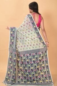 White Rock Soft Dhakai Jamdani Saree