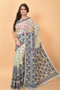 White Rock Soft Dhakai Jamdani Saree