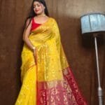 Yellow Soft Copper Joriwork Dhakai Jamdani Saree