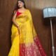 Yellow Soft Copper Joriwork Dhakai Jamdani Saree