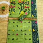 Avocado Soft Dhakai Jamdani Saree
