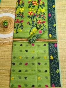 Avocado Soft Dhakai Jamdani Saree