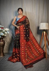 Black Soft Dhakai Jamdani Saree