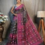 Cloudy Grey Soft Dhakai Jamdani Saree