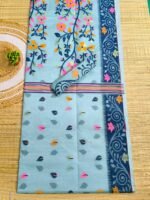 Jeans Blue Soft Dhakai Jamdani Saree