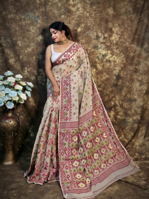 Kusum Koli Allover Mushroom Soft Jamdani Saree