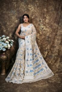 Kusum Koli Allover Mushroom Soft Jamdani Sari