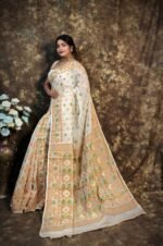 Kusum Koli Allover White Rock Soft Jamdani Sari