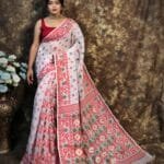 Kusum Koli Allover White Soft Jamdani Saree