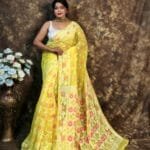 Kusum Koli Allover Yellow Soft Jamdani Saree