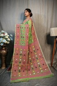 Light Green Soft Dhakai Jamdani Saree